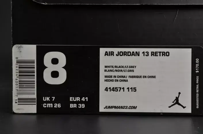Affordable 5985 Air Jordan 13 Retro “Barons Hologram” white grey mens 414571-115 