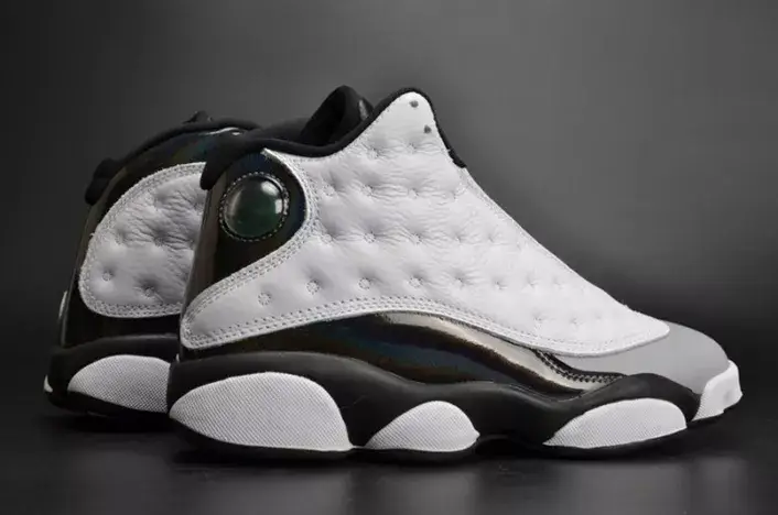 Affordable 5985 Air Jordan 13 Retro “Barons Hologram” white grey mens 414571-115 