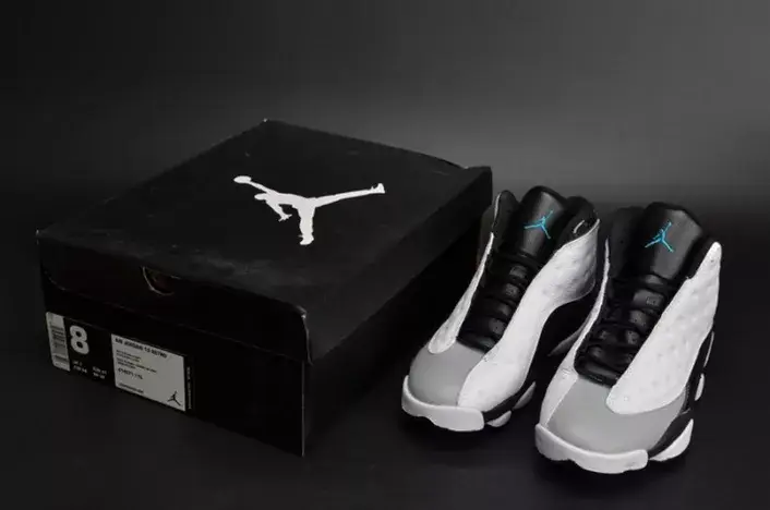 Affordable 5985 Air Jordan 13 Retro “Barons Hologram” white grey mens 414571-115 