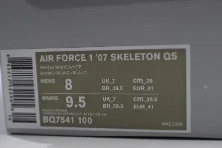 Air Force 1 Low Skeleton Halloween (2018) - BQ7541-100 GoAnywhere 104 