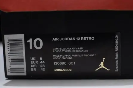 Air Jordan 12 Gym Red Gym Red-Black 130690-601 UrbanStyle 6947 