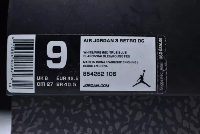 Air Jordan 3 Retro True Blue Nike Air First Look 854262-106 Reliable 4321 