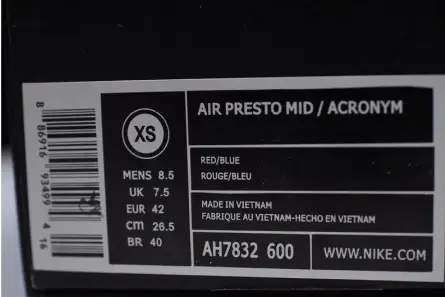 Air Presto Mid acronym "acronym" - Nike - ah7832 600 Lightweight 1886 