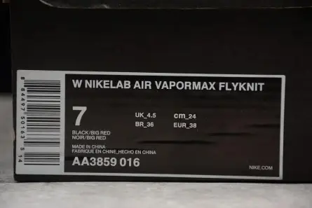 AllSeason 6109 NikeLab Air VaporMax Flyknit Black Big Red womens AA3859-016 