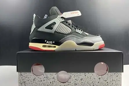 Breathable 1478 OFF-WHITE x Air Jordan 4 “Bred” CV9388-001 
