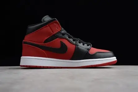 Comfortable 1545 Air Jordan 1 Mid Gym Red Black 554724-610 