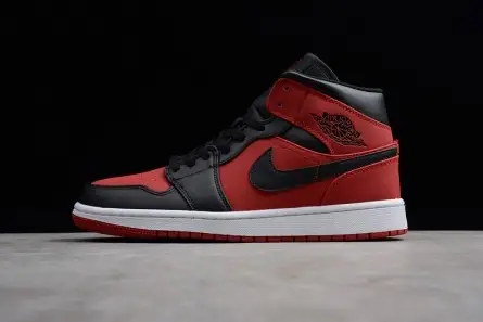 Comfortable 1545 Air Jordan 1 Mid Gym Red Black 554724-610 