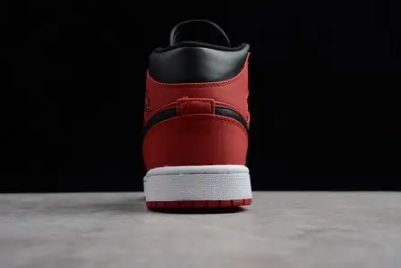 Comfortable 1545 Air Jordan 1 Mid Gym Red Black 554724-610 