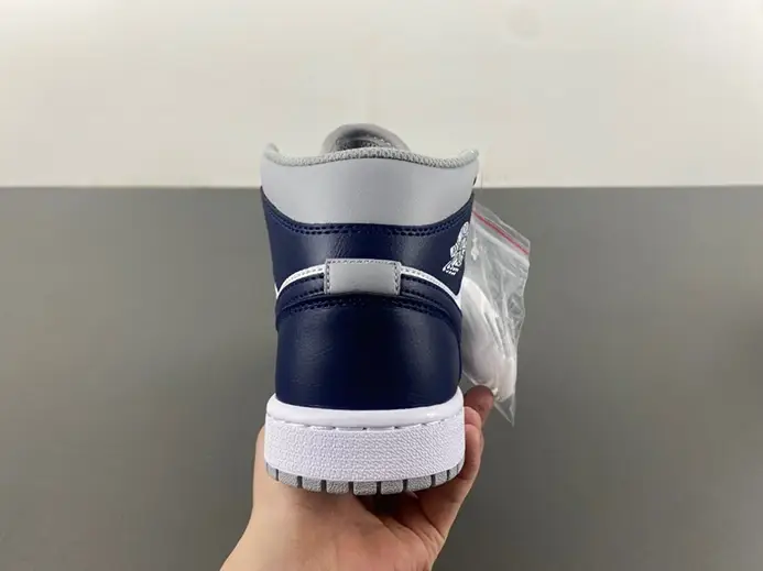 Comfortable 6398 Jordan 1 Mid Wolf Grey Midnight Navy  DQ8426-104 