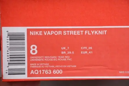 Comfortable 8883 Nike Vapor Street Flyknit University Red AQ1763-600 