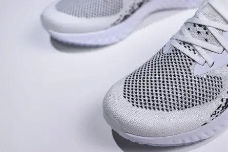 Elegant 7142 Men's Nike Epic React Flyknit White Black-Gold AQ0067-071 