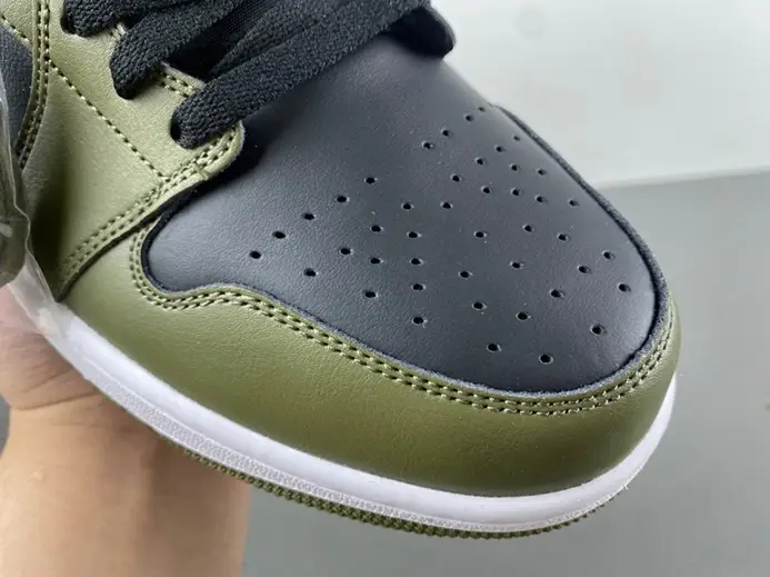EyeCatching 3096 Jordan 1 Mid Black White Olive  DQ8426-092 