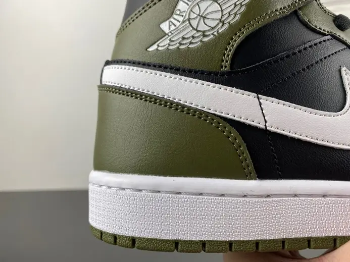 EyeCatching 3096 Jordan 1 Mid Black White Olive  DQ8426-092 