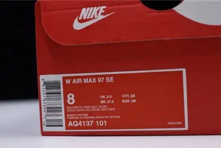 Functional 5002 Nike Air Max 97 SE "Corduroy" Sail Volt Glow Arctic Pink womens AQ4137-101 