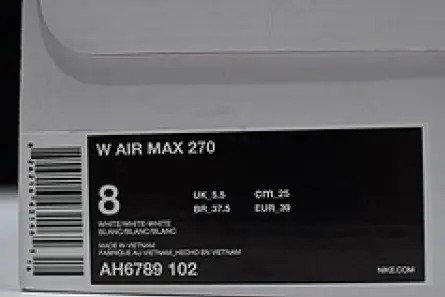 GoodFit 5552 Nike womens Air Max 270 Triple White AH6789 102 
