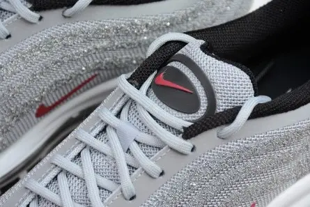 IKE AIR MAX 97 "SWAROVSKI" CRYSTAL SILVER BULLET 927508-002 Unique 9217 