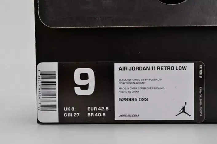 Jordan 11 Retro Low Infrared 528895-023 Sleek 9776 