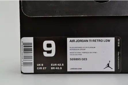 Jordan 11 Retro Low Infrared 528895-023 Sleek 9776 