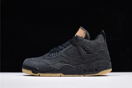 Levi's x Air Jordan 4 'black' AO2571-001 Breathable 8928 