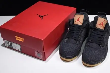 Levi's x Air Jordan 4 'black' AO2571-001 Breathable 8928 