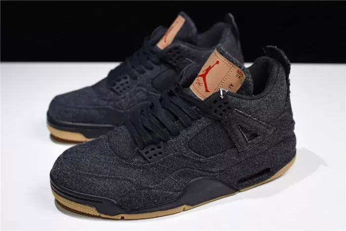 Levi's x Air Jordan 4 'black' AO2571-001 Breathable 8928 