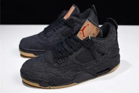 Levi's x Air Jordan 4 'black' AO2571-001 Breathable 8928 