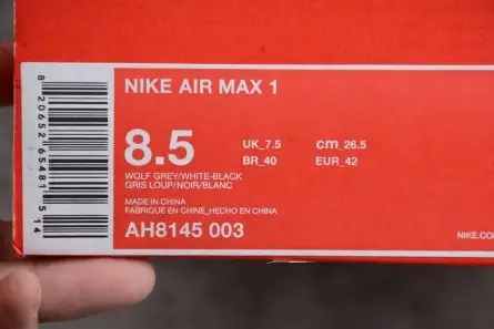 Lightweight 248 Nike Air Max 1 Wolf Grey AH8145-003 