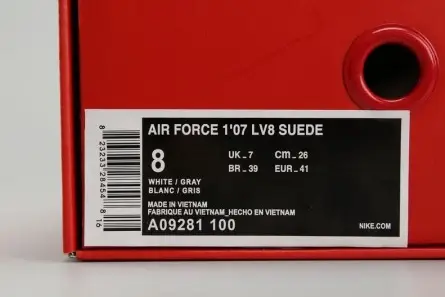 NIKE AIR FORCE 1’07 LV8 SUEDE WHITE A09281-100 Comfortable 2104 