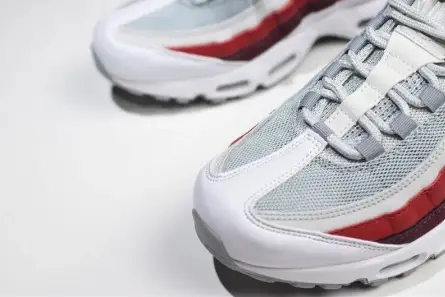 NIKE Air Max 95 Essential Mens White-Grey-Red Running Shoes  749766-103 Cozy 4723 