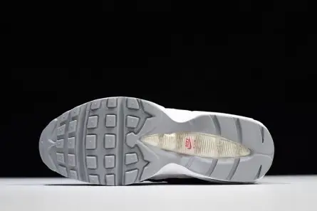 NIKE Air Max 95 Essential Mens White-Grey-Red Running Shoes  749766-103 Cozy 4723 