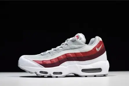 NIKE Air Max 95 Essential Mens White-Grey-Red Running Shoes  749766-103 Cozy 4723  FDDAF522