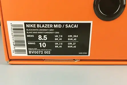 NIKE BLAZER HIGH SACAI WHITE-GREY - BV0072-002 EyeCatching 4734 