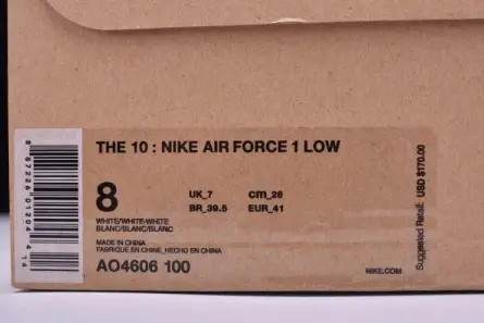 NewStyle 8360 NIKE AIR FORCE 1 LOW OFF-WHITE All White AO4606-100 
