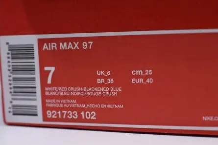 Nike Air Max 97 Red Crush 921733-102 Vibrant 1077 