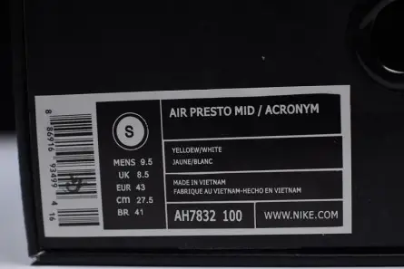 Nike Air Presto Mid x Acronym - Ah7832-100 Practical 9967 
