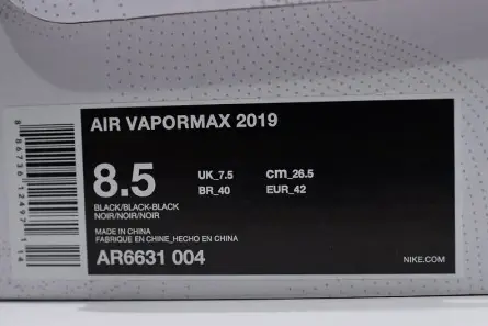 Nike Air VaporMax 2019 "Triple Black" AR6631-004 BestValue 4987 