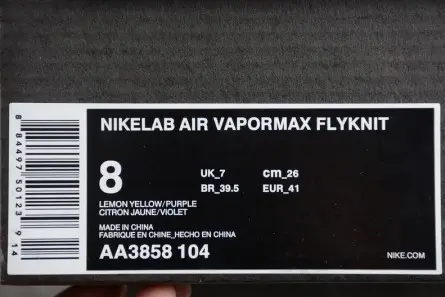 Nike Air VaporMax Flyknit 2018 Lemon Yellow Purple  mens AA3858-104 Efficient 618 