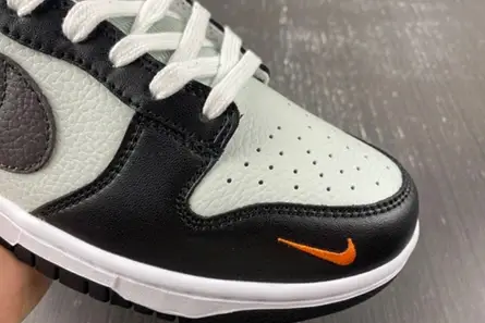 Nike Dunk Low Grey Black Orange Mini Swoosh  FN7808-001 Flexible 1784 