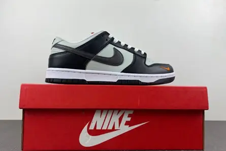 Nike Dunk Low Grey Black Orange Mini Swoosh  FN7808-001 Flexible 1784 