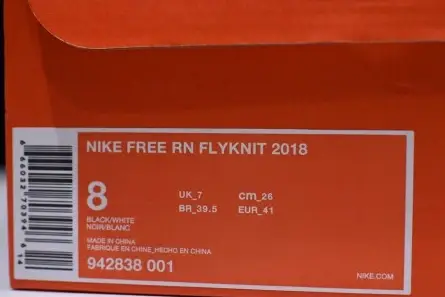 Nike free rn flyknit 2018 black 942838 001 Popular 7369 