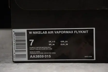 NikeLab Air VaporMax Flyknit Purple Water Moonlight womens AA3859-015 WellDesigned 6897 