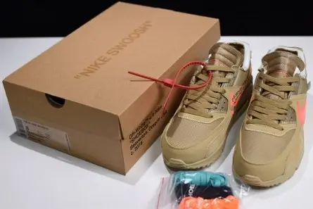 Off-White Nike Air Max 90 Desert Ore AA7293-200 Lightweight 2789 