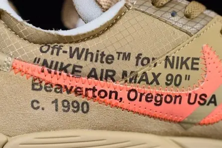 Off-White Nike Air Max 90 Desert Ore AA7293-200 Lightweight 2789 