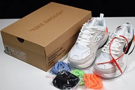 Off-White x nike M2K tekno White, Black & Team Orange A03108 058 Elegant 572 