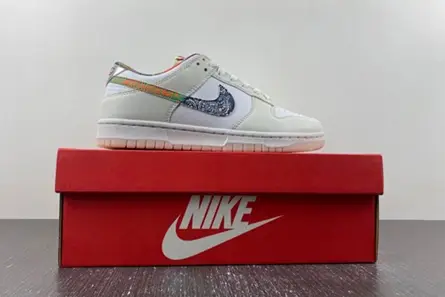 Popular 4200 Nike Dunk Low White Multi-Color Paisley  FN8913-141 