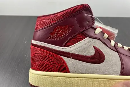 Practical 683 Jordan 1 Mid SE Tiki Leaf Team Red (Women's)  DZ2820-601 