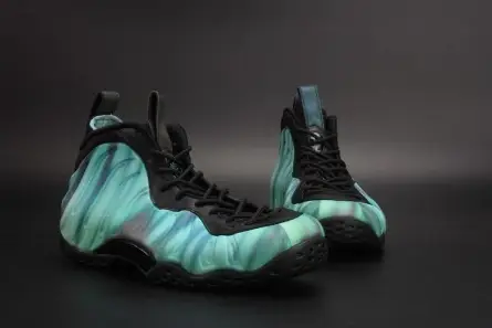 Refined 3470 Nike Air Foamposite One "Northern Lights" Black Green mens 840559-001 