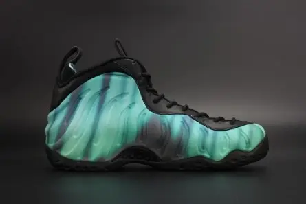 Refined 3470 Nike Air Foamposite One "Northern Lights" Black Green mens 840559-001 