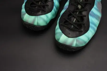 Refined 3470 Nike Air Foamposite One "Northern Lights" Black Green mens 840559-001 