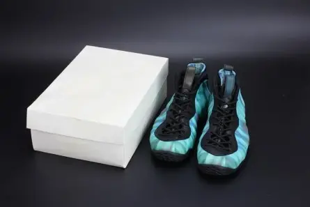 Refined 3470 Nike Air Foamposite One "Northern Lights" Black Green mens 840559-001 